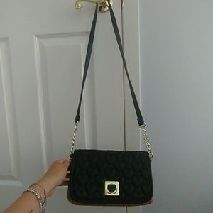 Betsy Johnson Black and Tan Satchel